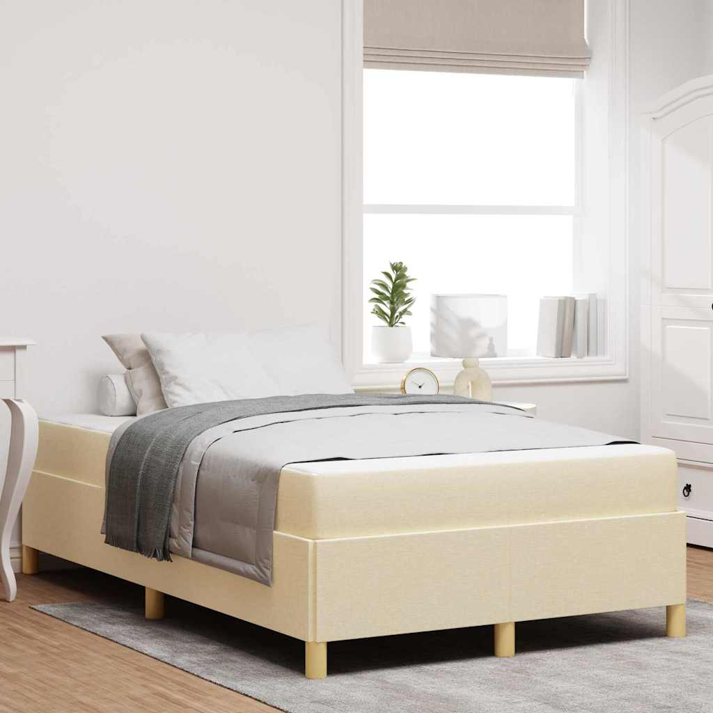 Sengestel med madras Creme 120 x 200 cm Stof