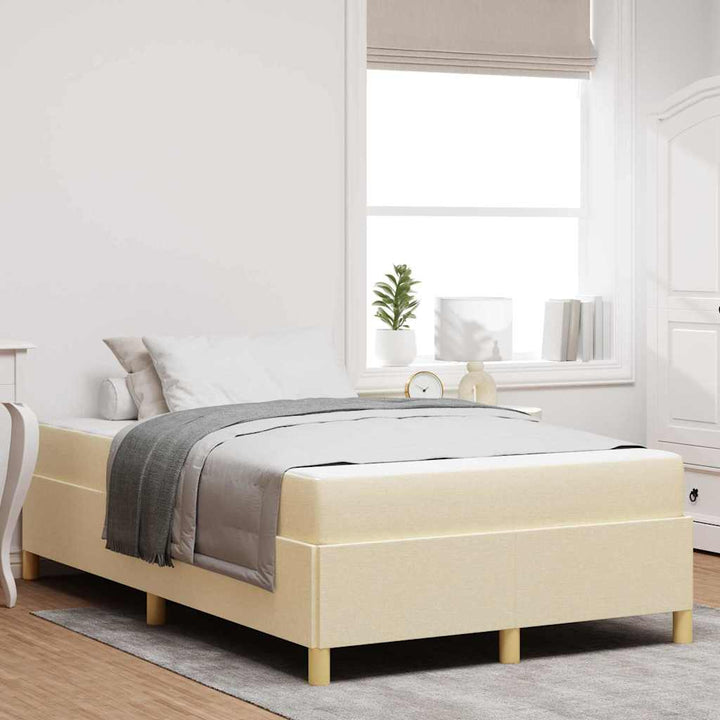 Sengestel med madras Creme 120 x 200 cm Stof