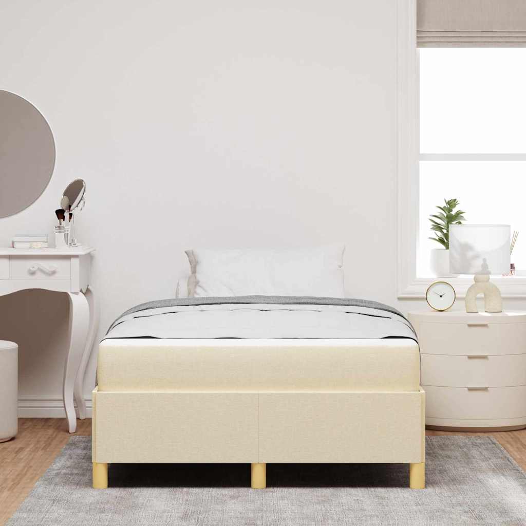 Sengestel med madras Creme 120 x 200 cm Stof
