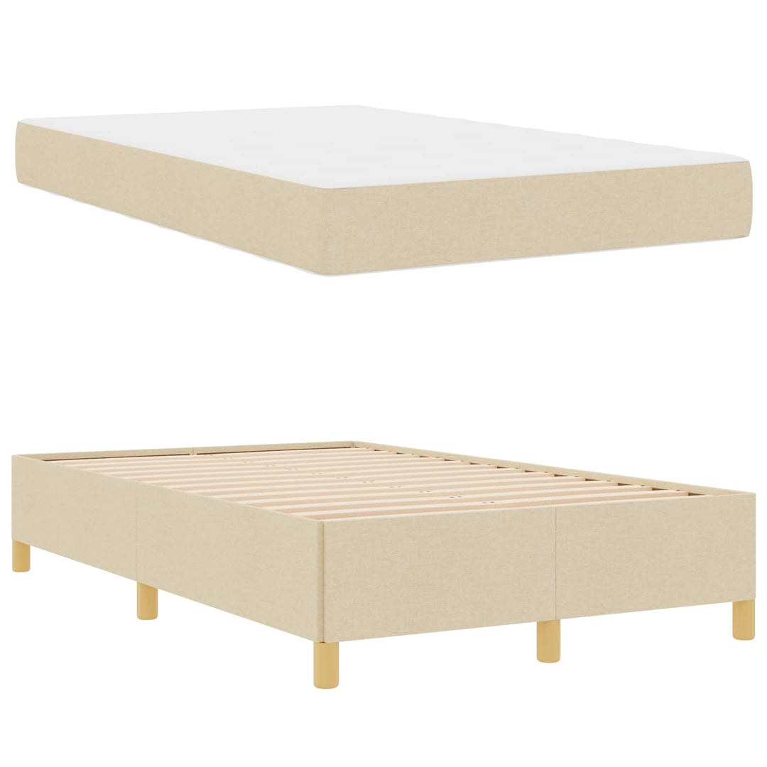 Sengestel med madras Creme 120 x 200 cm Stof