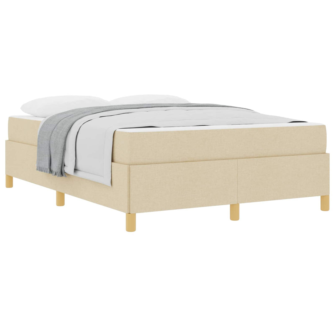 Sengestel med madras Creme 140 x 190 cm Stof