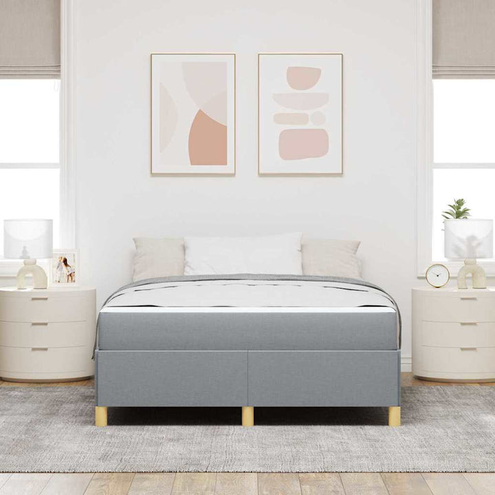 Sengestel med madras Lysegrå 140 x 200 cm Stof
