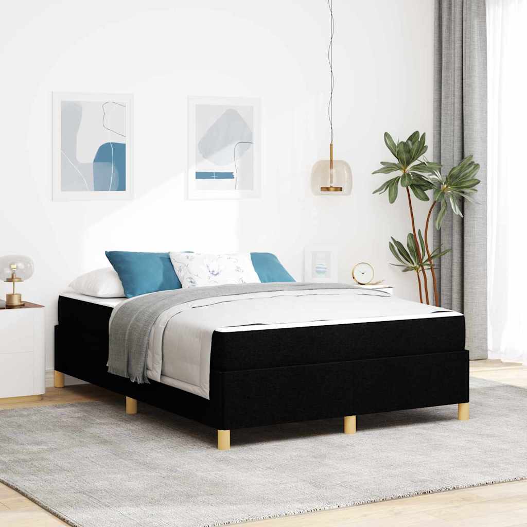 Sengestel med madras Sort 140 x 200 cm Stof