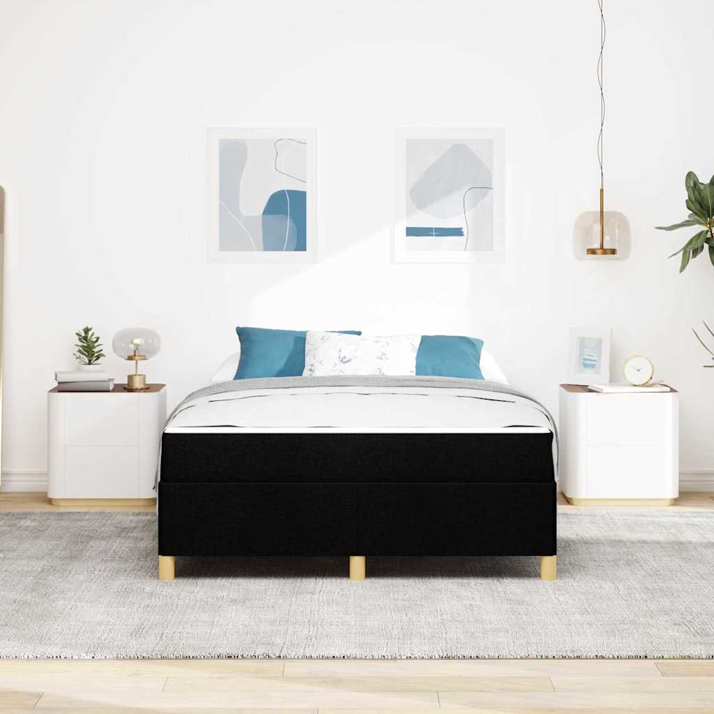Sengestel med madras Sort 140 x 200 cm Stof