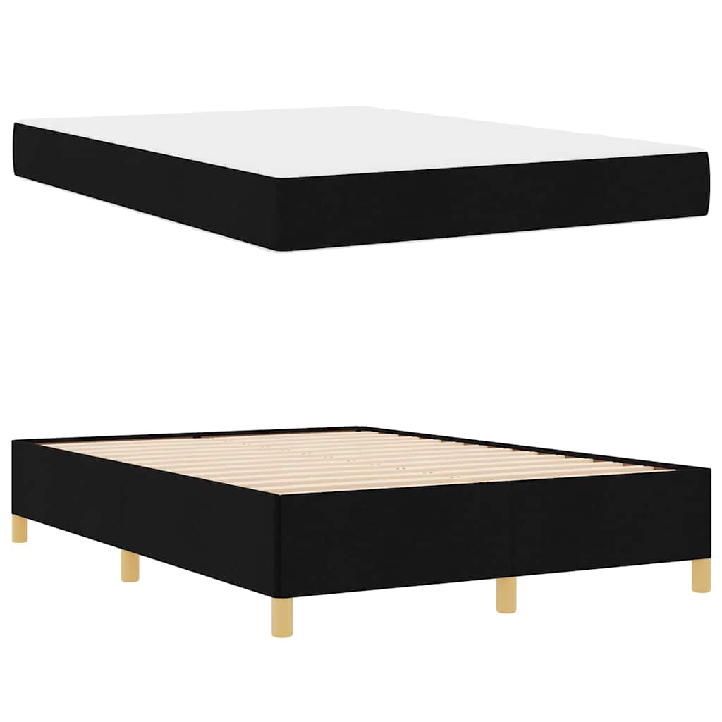 Sengestel med madras Sort 140 x 200 cm Stof
