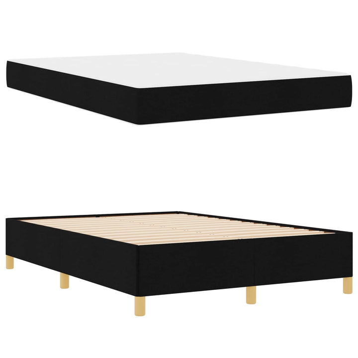Sengestel med madras Sort 140 x 200 cm Stof