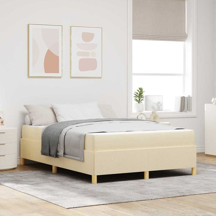 Sengestel med madras Creme 160 x 200 cm Stof