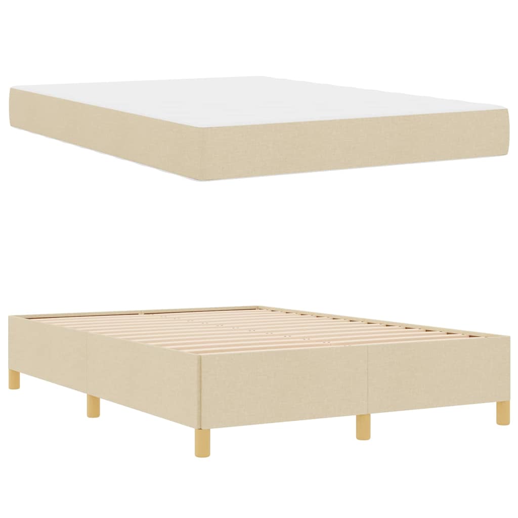 Sengestel med madras Creme 160 x 200 cm Stof