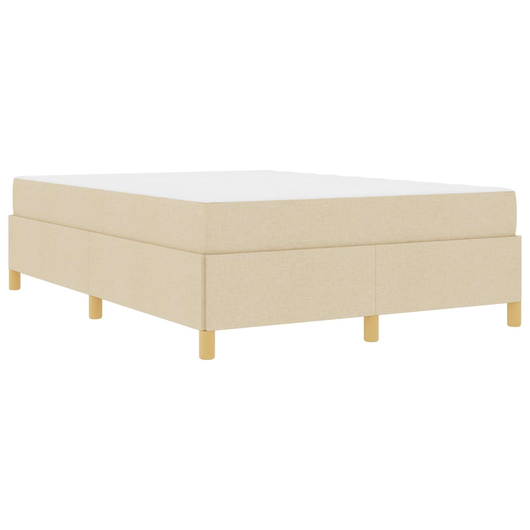 Sengestel med madras Creme 160 x 200 cm Stof