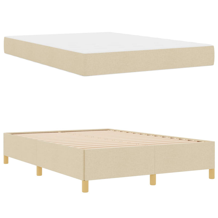 Sengestel med madras Creme 160 x 200 cm Stof