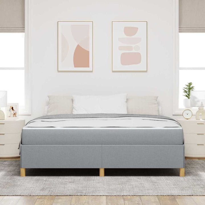 Sengestel med madras Lysegrå 180 x 200 cm Stof