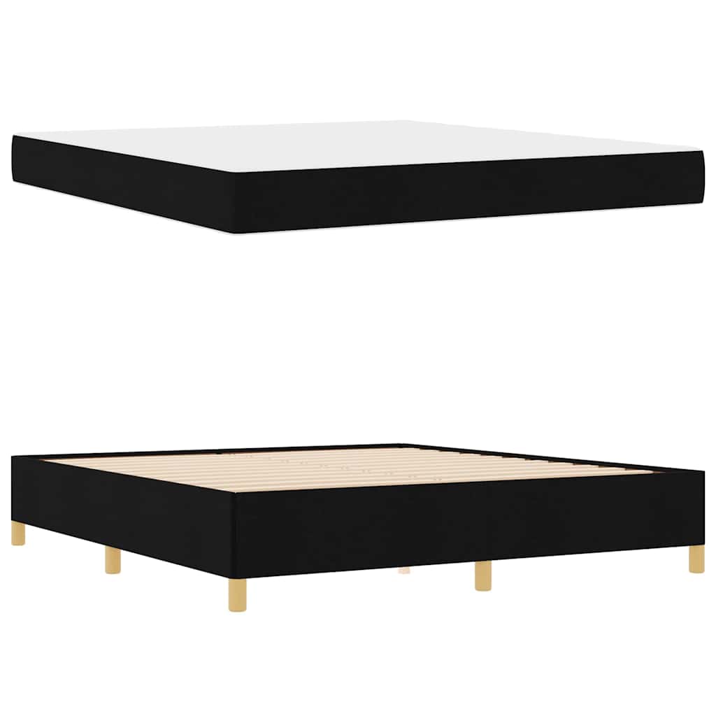 Sengestel med madras Sort 180 x 200 cm Stof