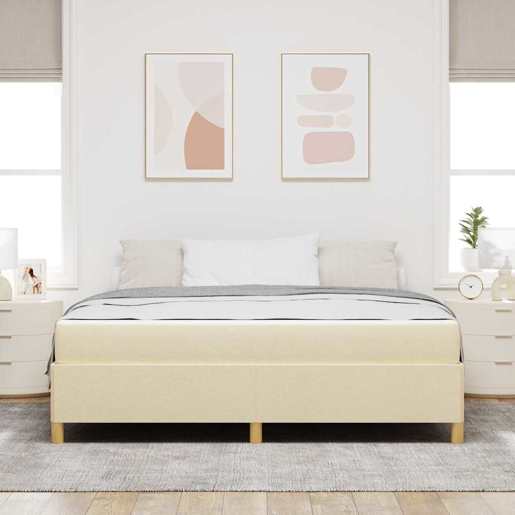 Sengestel med madras Creme 180 x 200 cm Stof