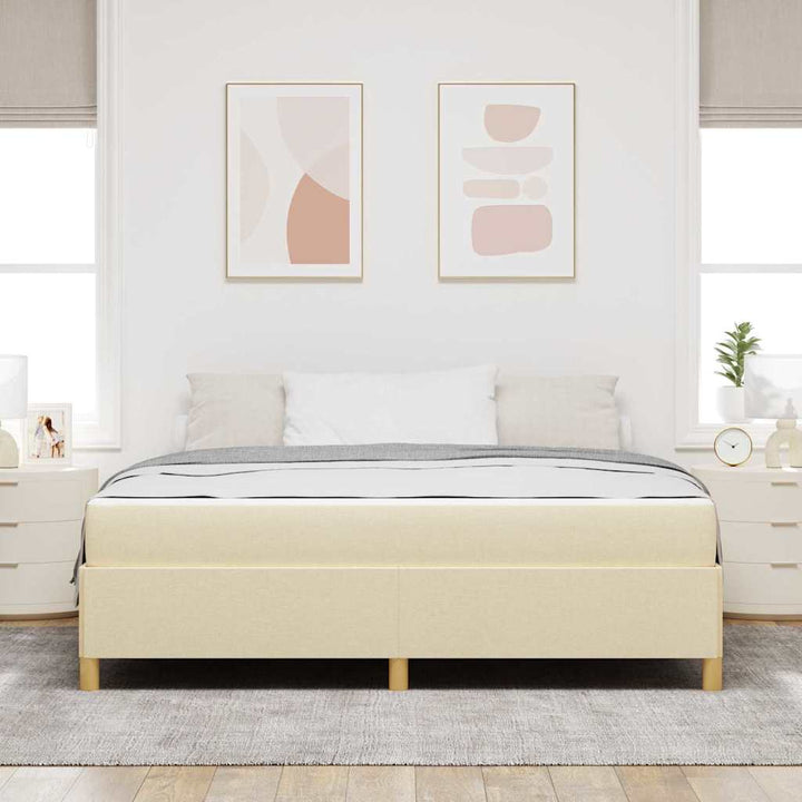 Sengestel med madras Creme 180 x 200 cm Stof