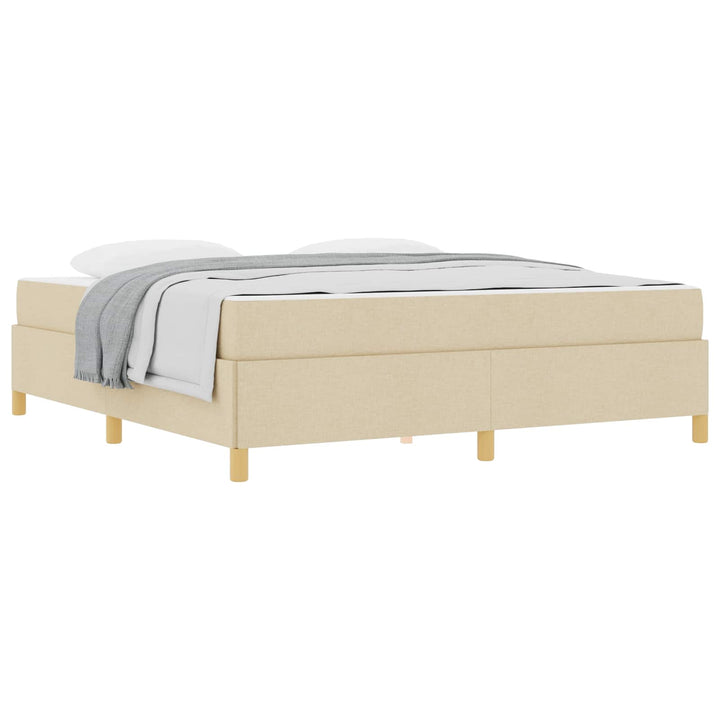 Sengestel med madras Creme 180 x 200 cm Stof