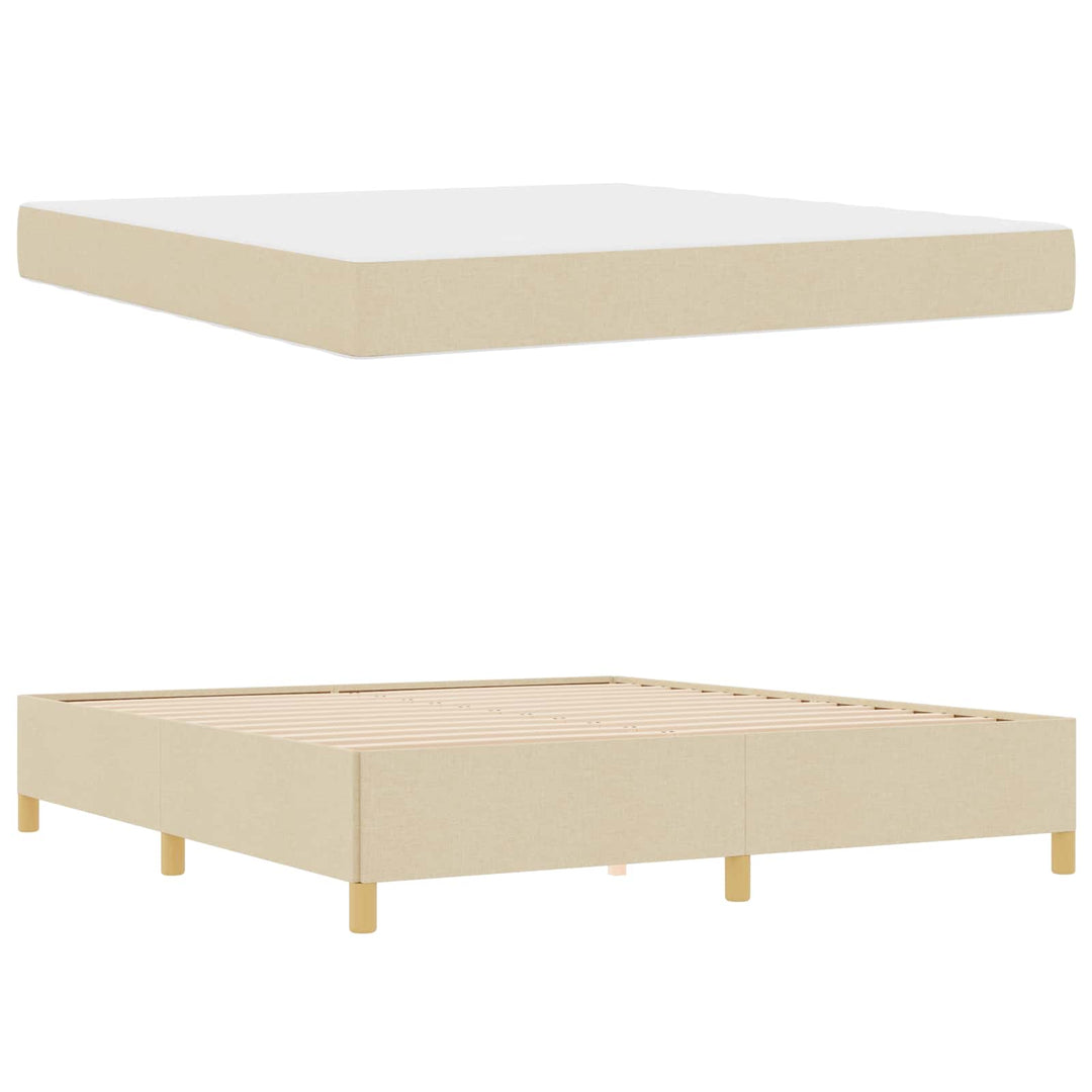 Sengestel med madras Creme 180 x 200 cm Stof