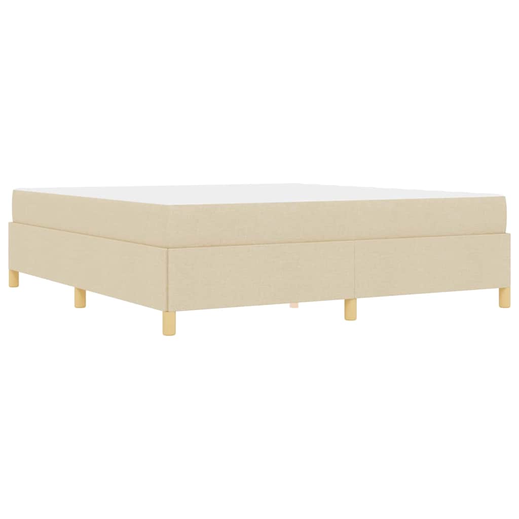 Sengestel med madras Creme 180 x 200 cm Stof