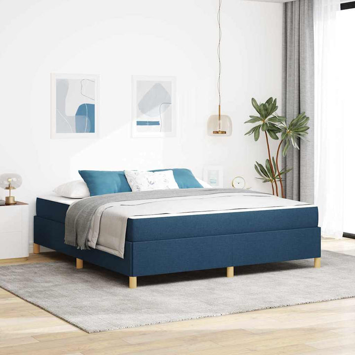 Sengestel med madras Blå 180 x 200 cm Stof