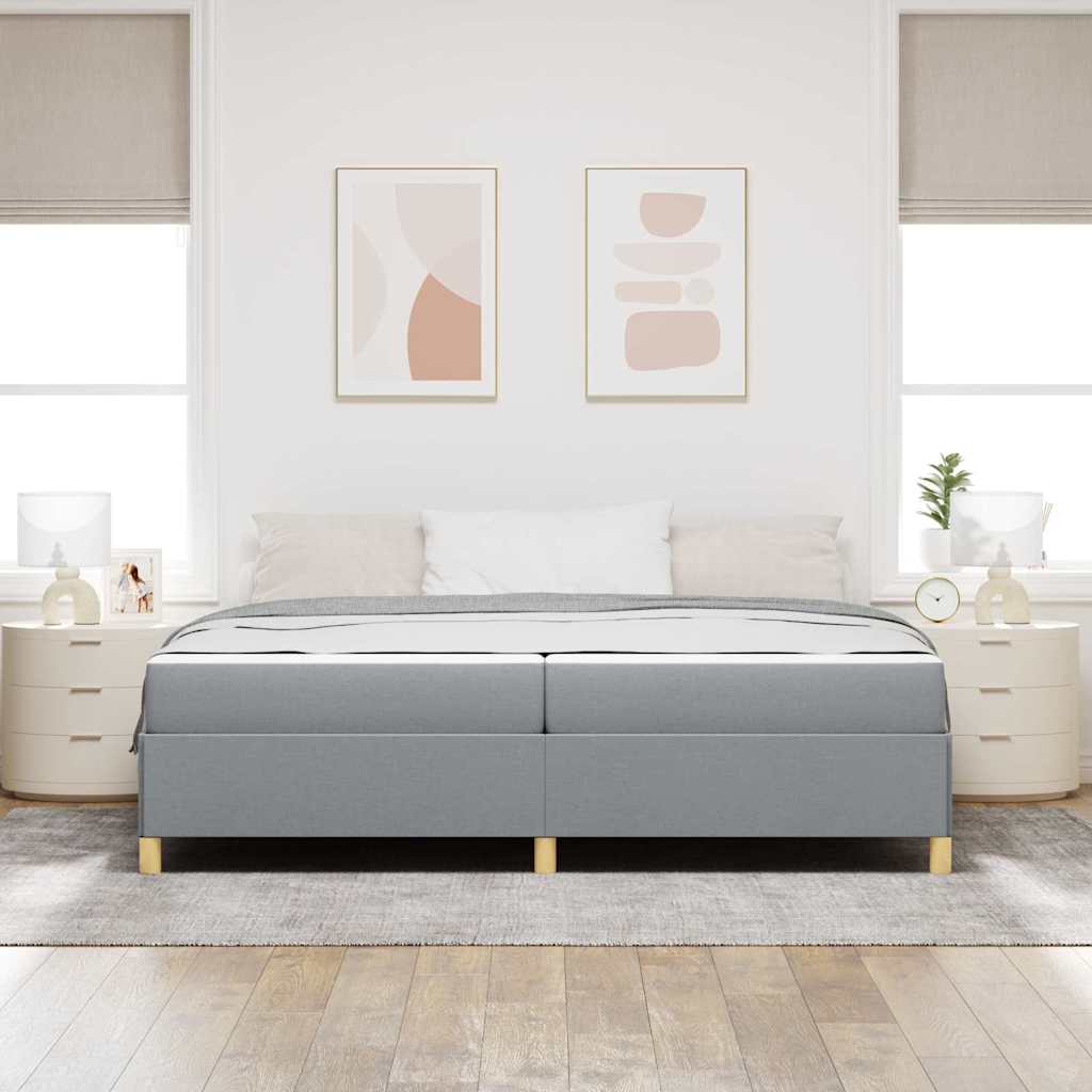 Sengestel med madras Lysegrå 200 x 200 cm Stof