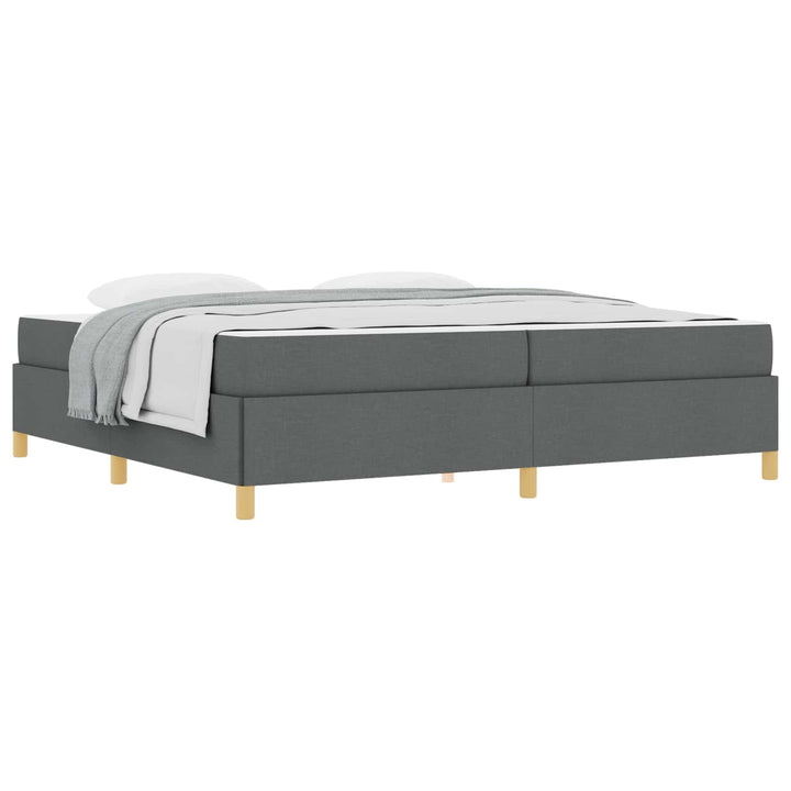 Sengestel med madras Mørkegrå 200 x 200 cm Stof