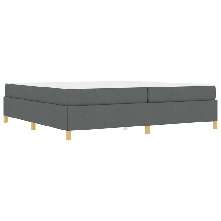 Sengestel med madras Mørkegrå 200 x 200 cm Stof