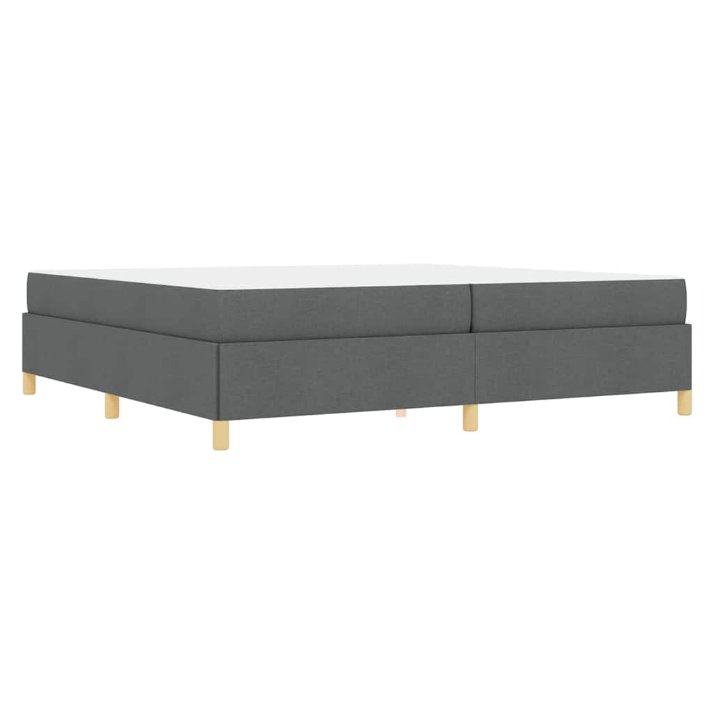 Sengestel med madras Mørkegrå 200 x 200 cm Stof