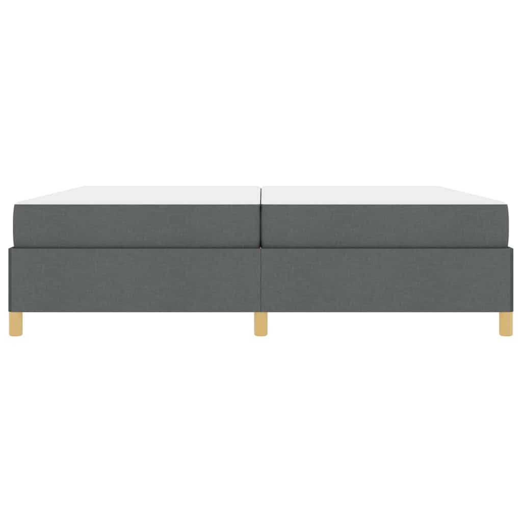 Sengestel med madras Mørkegrå 200 x 200 cm Stof