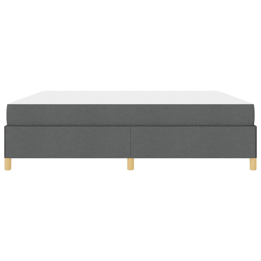 Sengestel med madras Mørkegrå 200 x 200 cm Stof