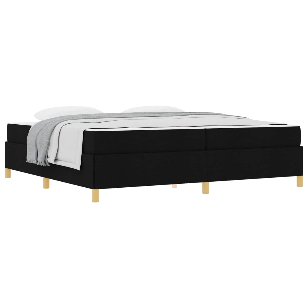 Sengestel med madras Sort 200 x 200 cm Stof