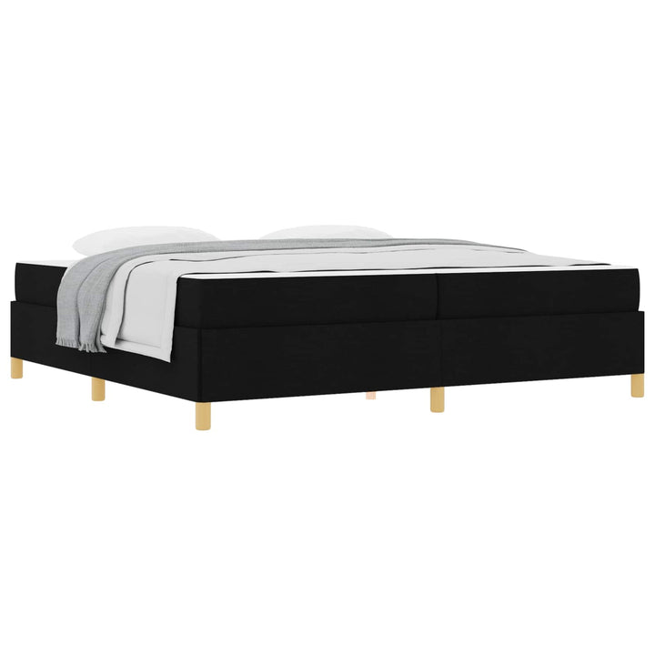 Sengestel med madras Sort 200 x 200 cm Stof