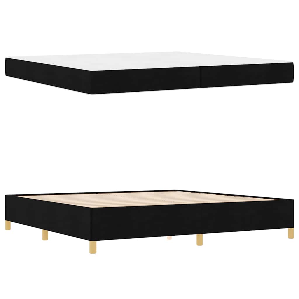 Sengestel med madras Sort 200 x 200 cm Stof