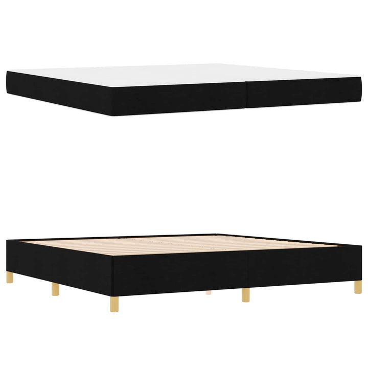 Sengestel med madras Sort 200 x 200 cm Stof