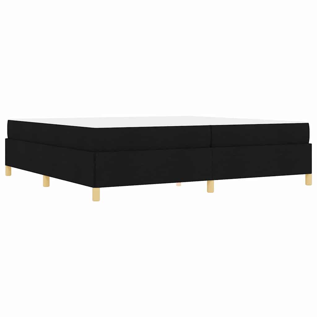 Sengestel med madras Sort 200 x 200 cm Stof