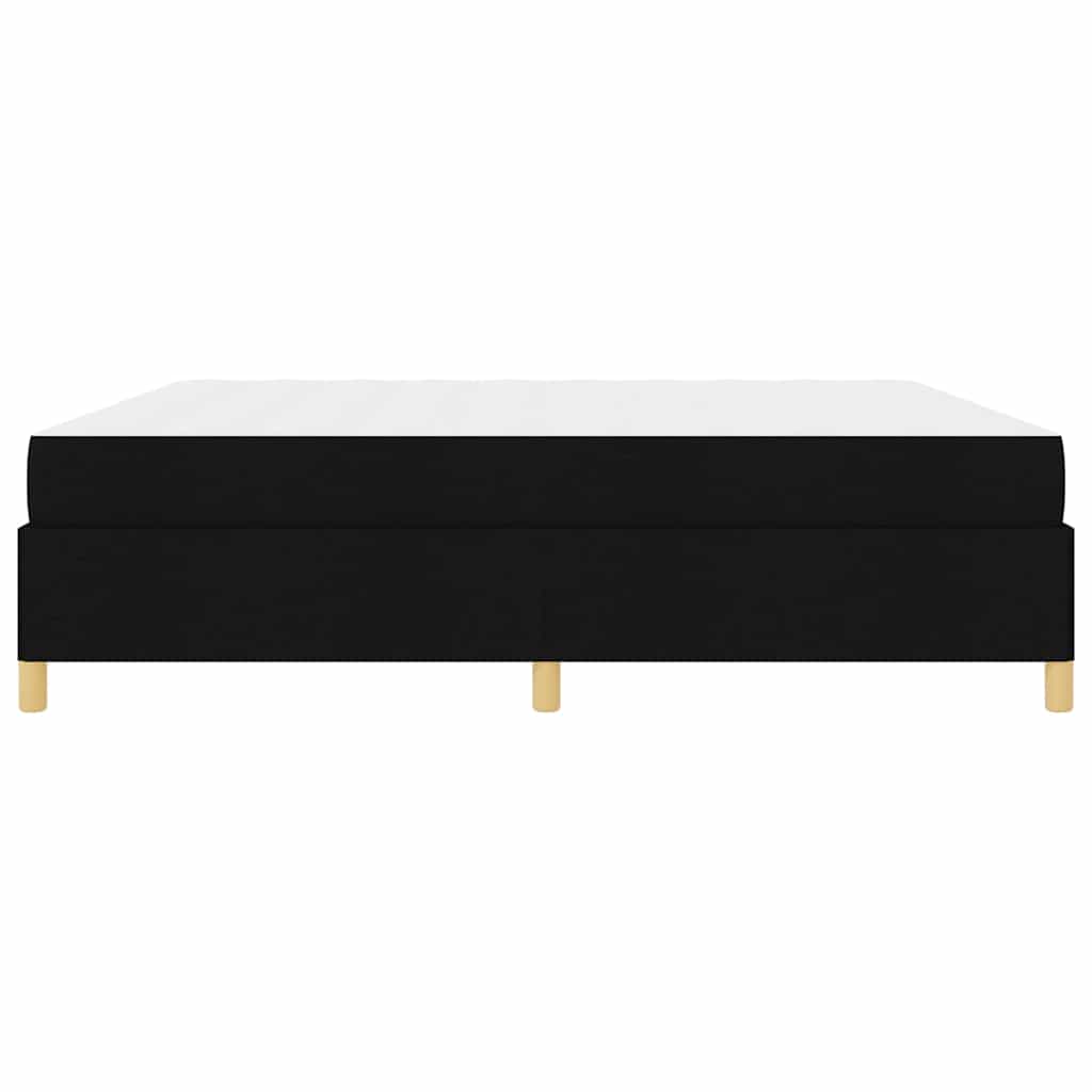 Sengestel med madras Sort 200 x 200 cm Stof