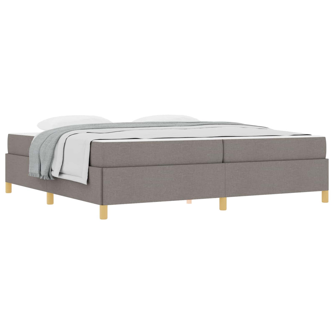 Sengestel med madras Gråbrun 200 x 200 cm Stof
