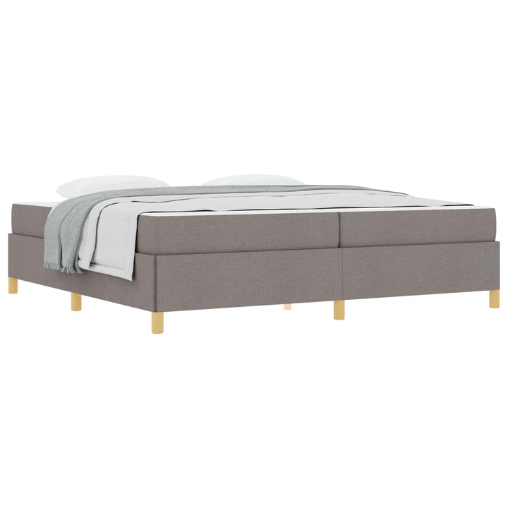 Sengestel med madras Gråbrun 200 x 200 cm Stof