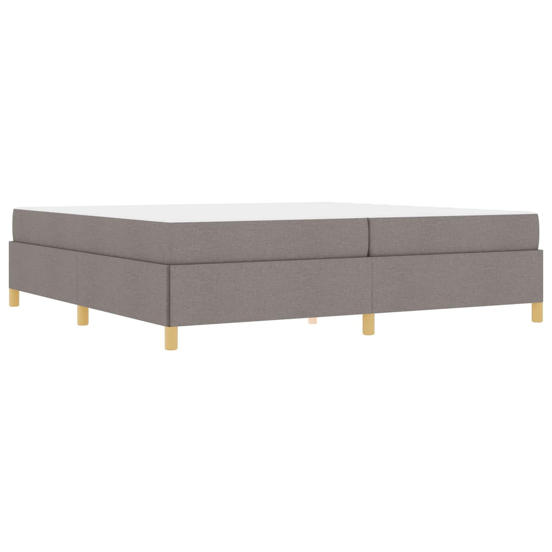 Sengestel med madras Gråbrun 200 x 200 cm Stof