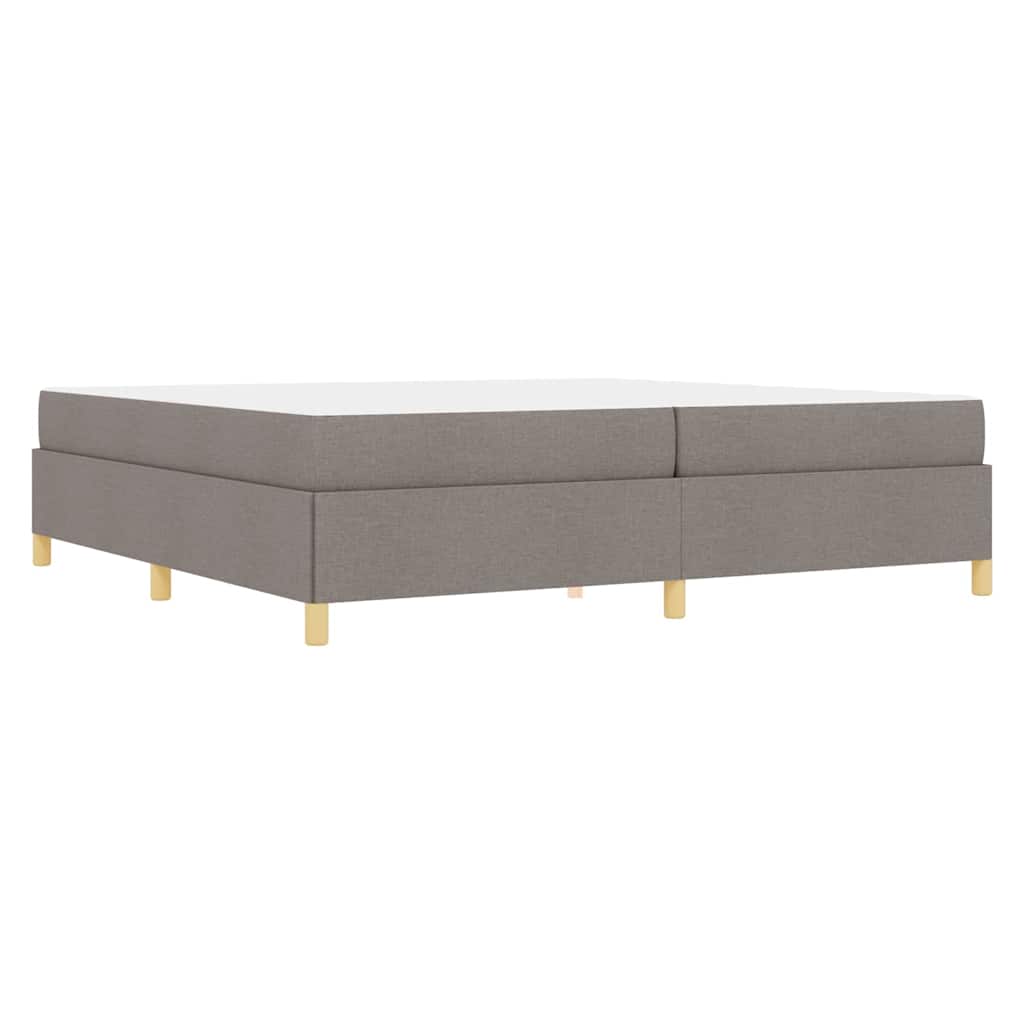 Sengestel med madras Gråbrun 200 x 200 cm Stof