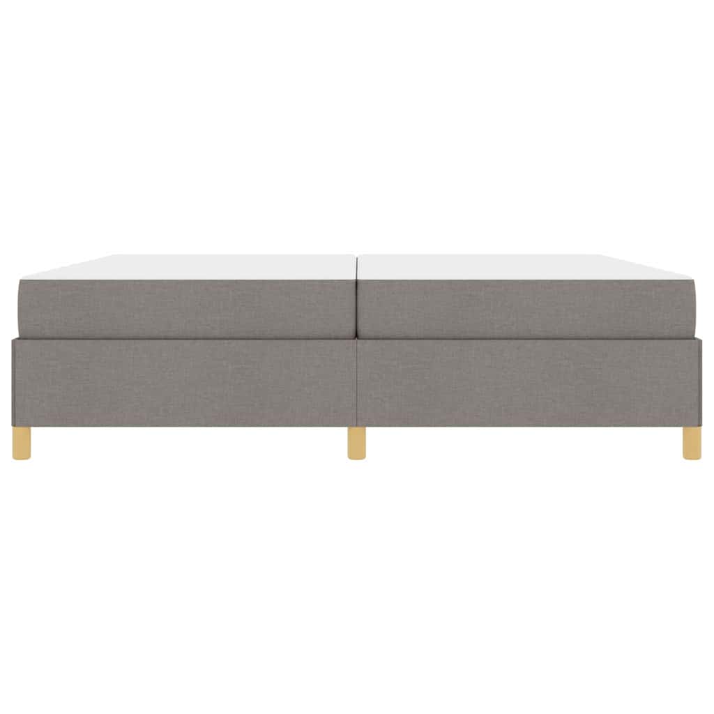 Sengestel med madras Gråbrun 200 x 200 cm Stof