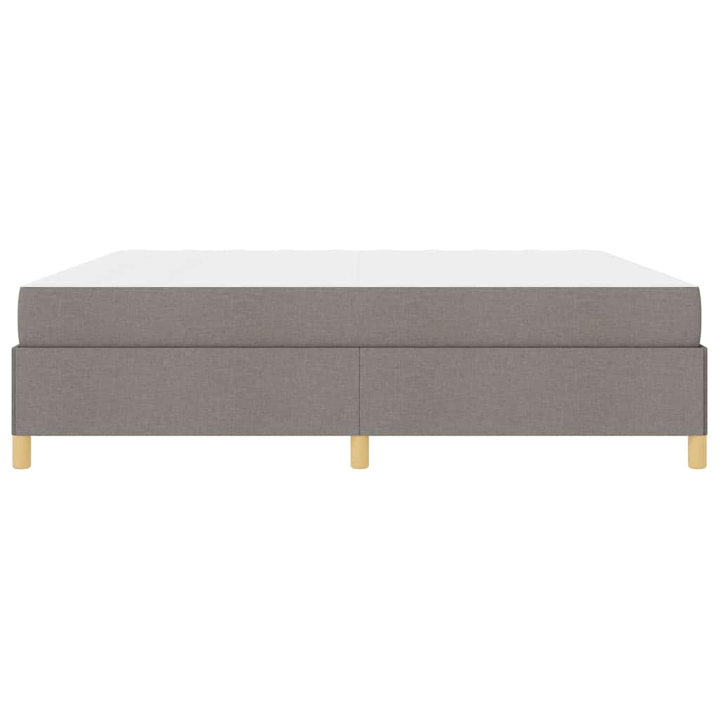Sengestel med madras Gråbrun 200 x 200 cm Stof