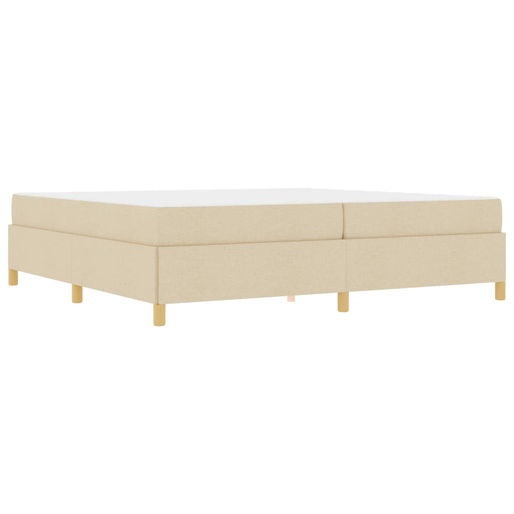 Sengestel med madras Creme 200 x 200 cm Stof