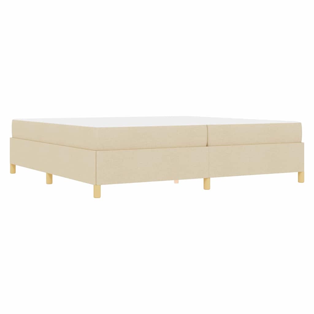 Sengestel med madras Creme 200 x 200 cm Stof