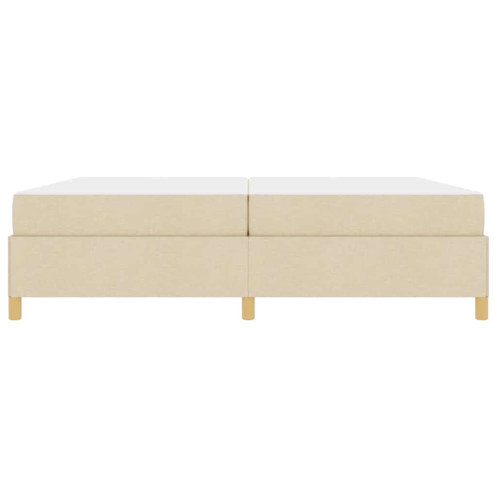 Sengestel med madras Creme 200 x 200 cm Stof