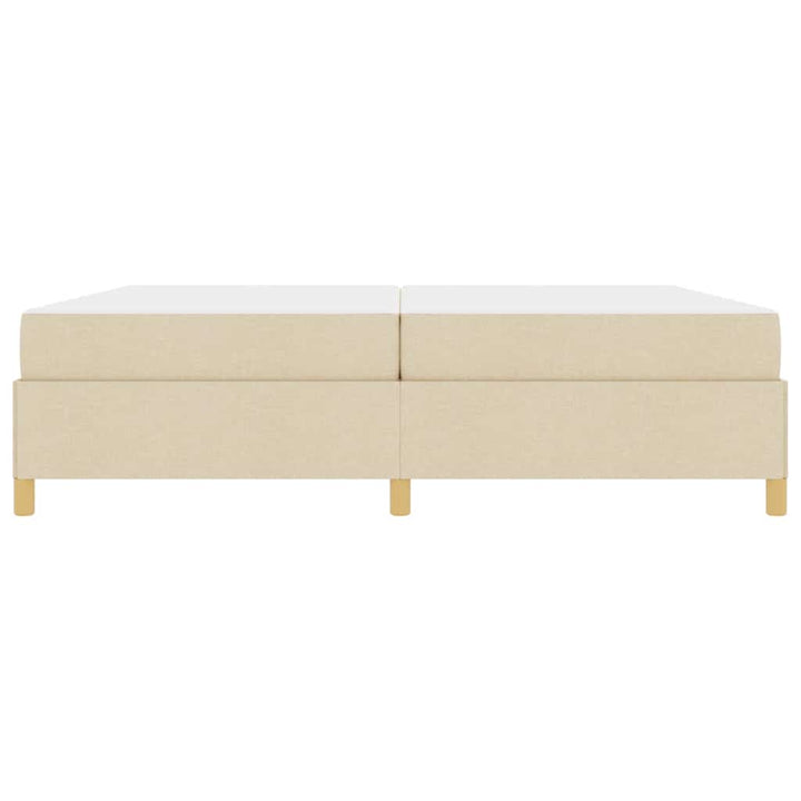 Sengestel med madras Creme 200 x 200 cm Stof