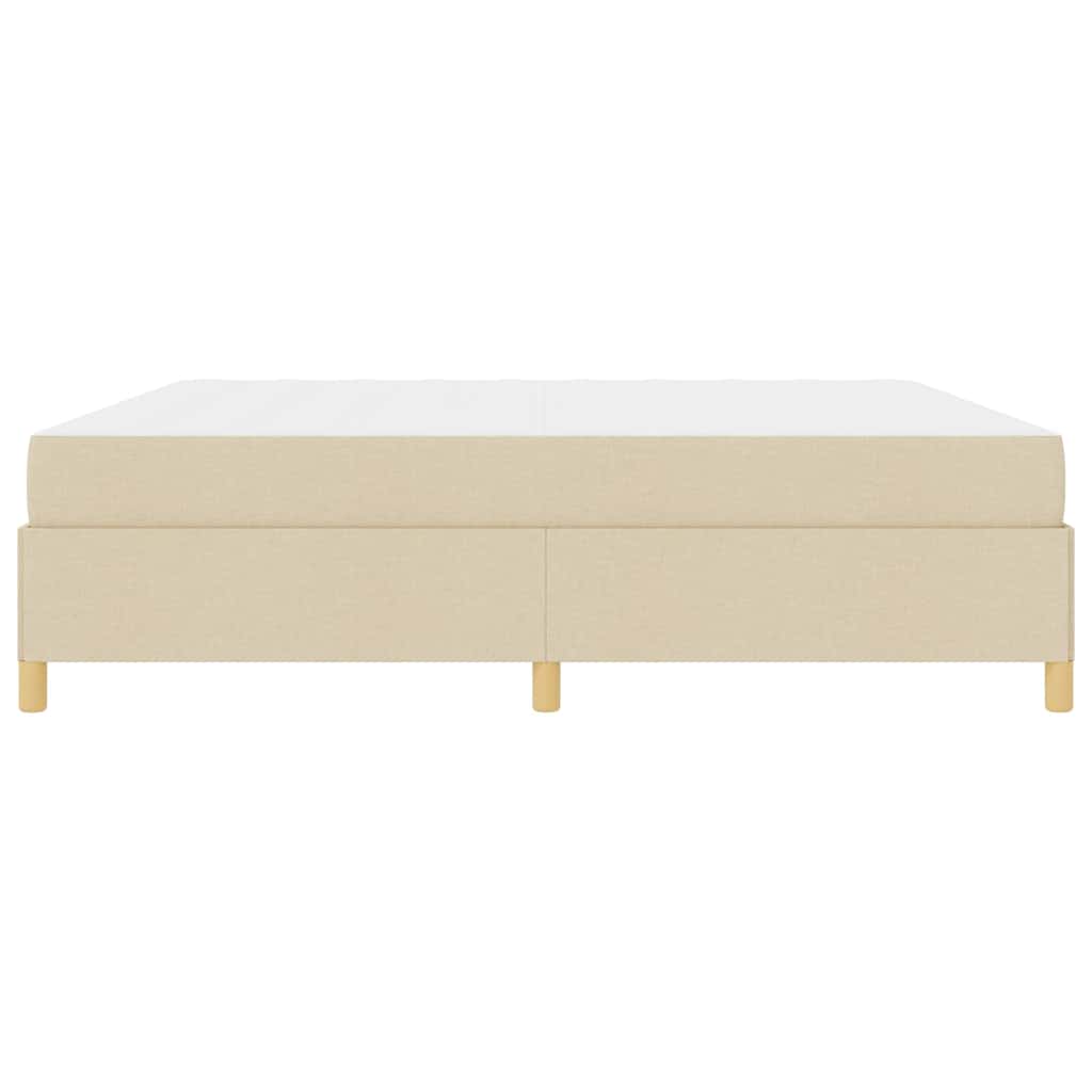 Sengestel med madras Creme 200 x 200 cm Stof