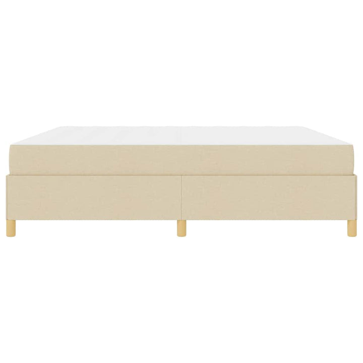 Sengestel med madras Creme 200 x 200 cm Stof