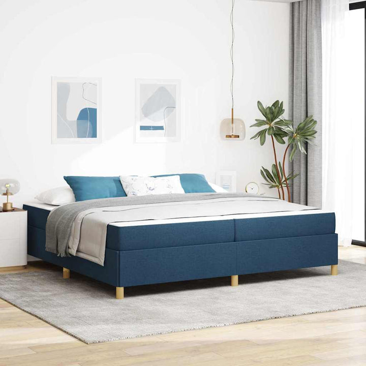 Sengestel med madras Blå 200 x 200 cm Stof
