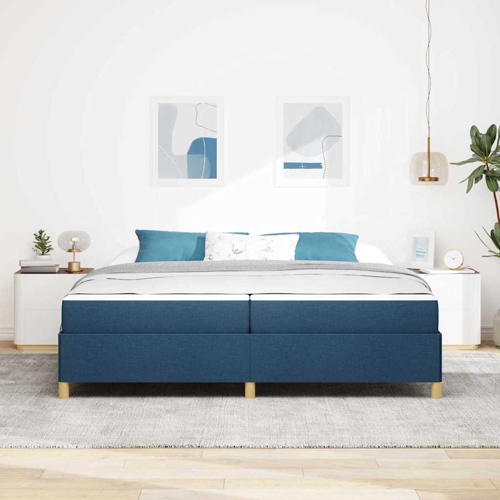 Sengestel med madras Blå 200 x 200 cm Stof