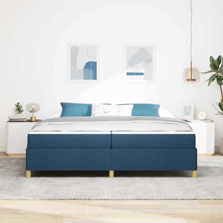 Sengestel med madras Blå 200 x 200 cm Stof