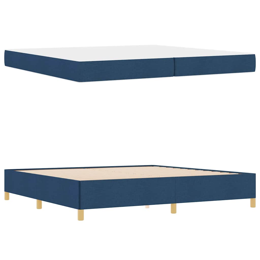Sengestel med madras Blå 200 x 200 cm Stof